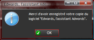 Enregistrement licence edwards